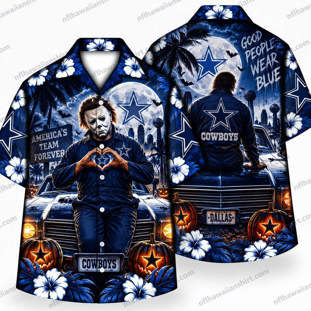 Dallas Cowboys Michael Myers Drive Night Halloween Hawaiian Shirt