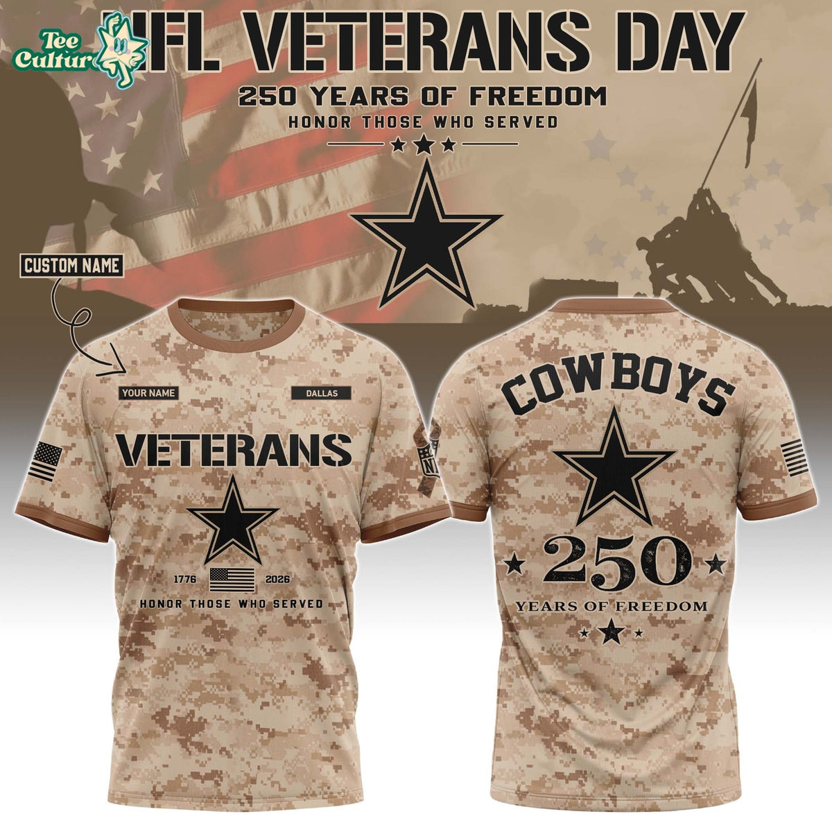 Dallas Cowboys NFL Veterans Day 2026 Limited Edition T-Shirt