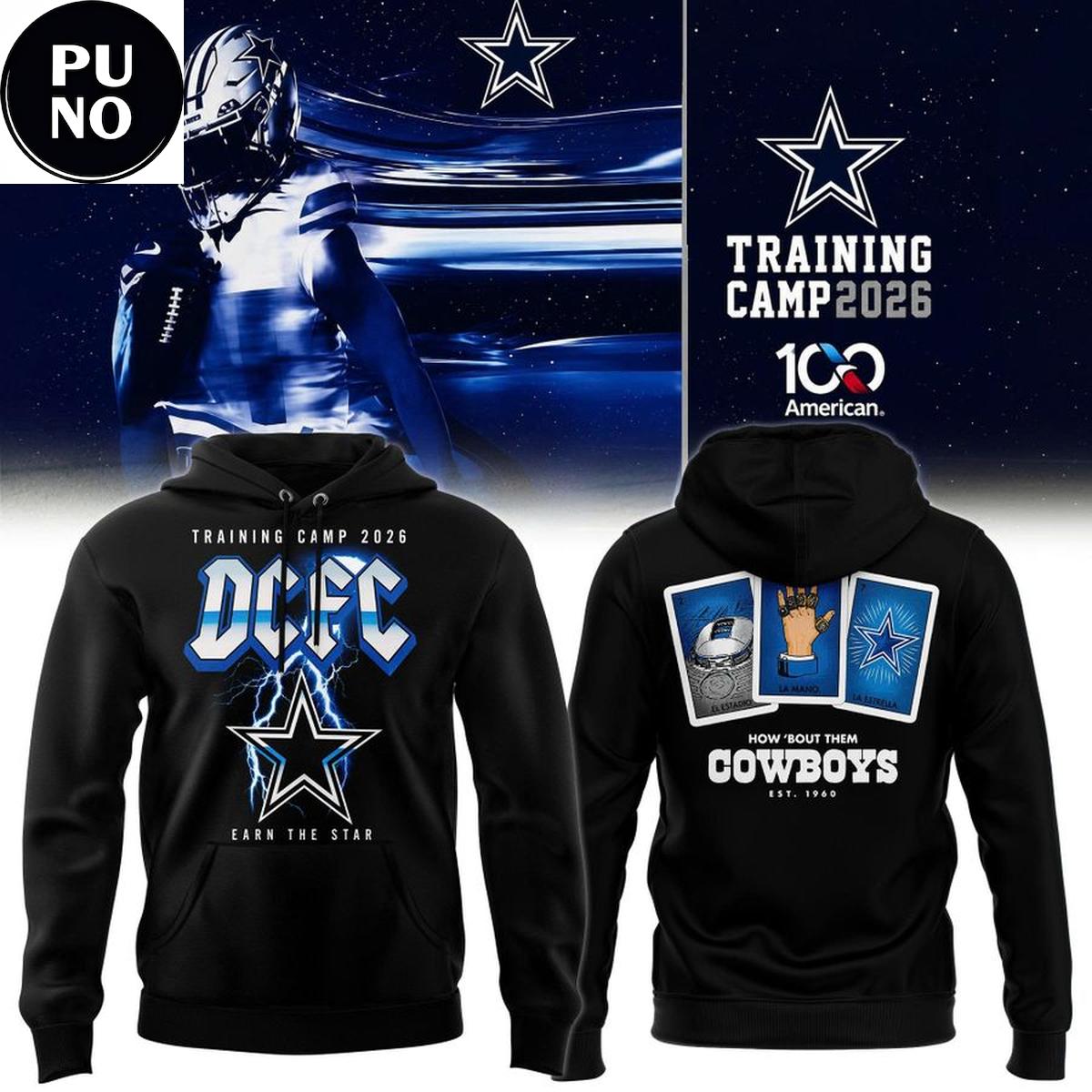 Dallas Cowboys Training Camp 2026 DCFC Earn The Star Concert Hoodie T-Shirt