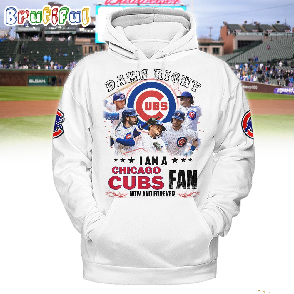 Damn Right I Am A Chicago Cubs Fan Hoodie