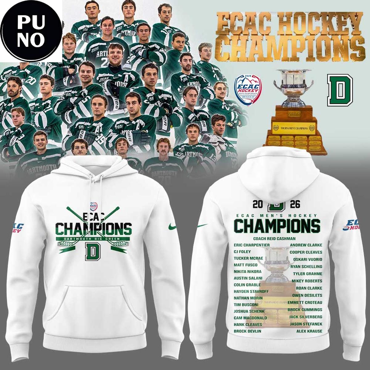 Dartmouth Big Green ECAC Men's Hockey Champions 2026 All Players Hoodie T-Shirt