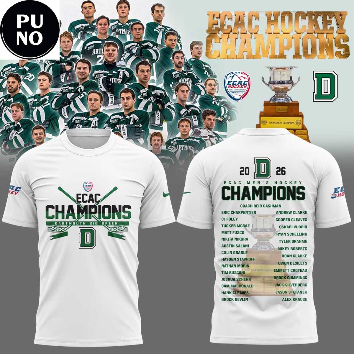 Dartmouth Big Green ECAC Men's Hockey Champions 2026 All Players Hoodie T-Shirt