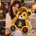 David Bowie Bear Shaped Pillow