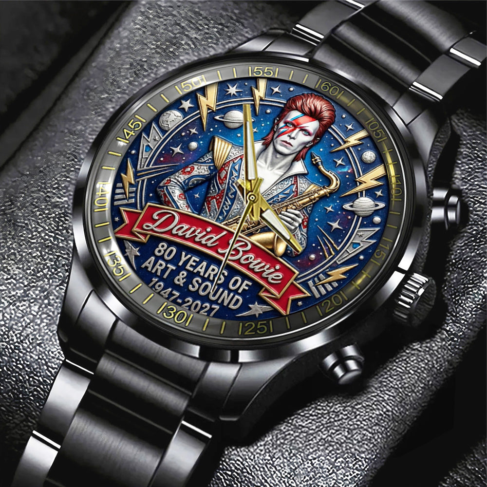David Bowie Black Stainless Steel Watch - TANTN20599