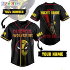 Deadpool 3 Jersey Shirt, Deadpool And Wolverine What Hugh’e Hands You’ve Got Baseball Jersey