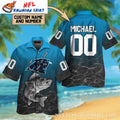 Deep Sea Predator Carolina Panthers Hawaiian Shirt – Personalized Fishing Edition