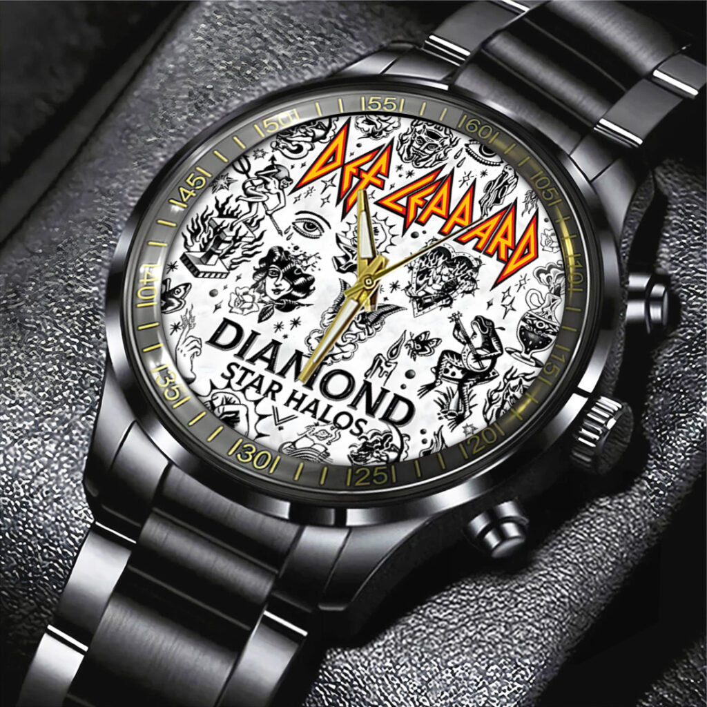 Def Leppard Black Stainless Steel Watch - TANTN17837