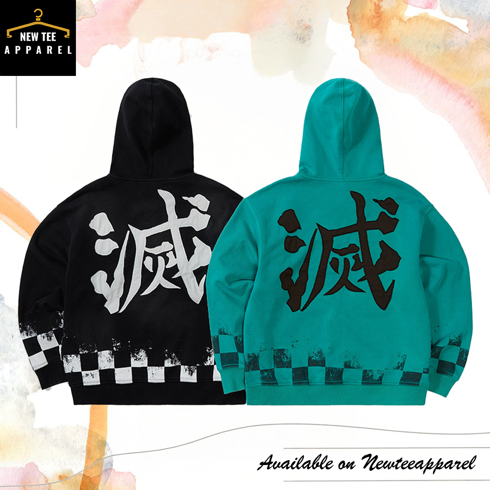 Demon Slayer Tanjiro Inspired Checkered Hoodie