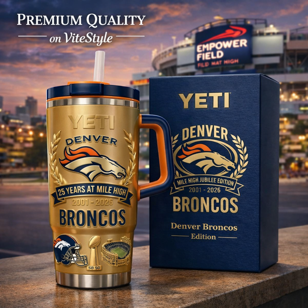 Denver Broncos 25 Years at Mile High YETI Tumbler