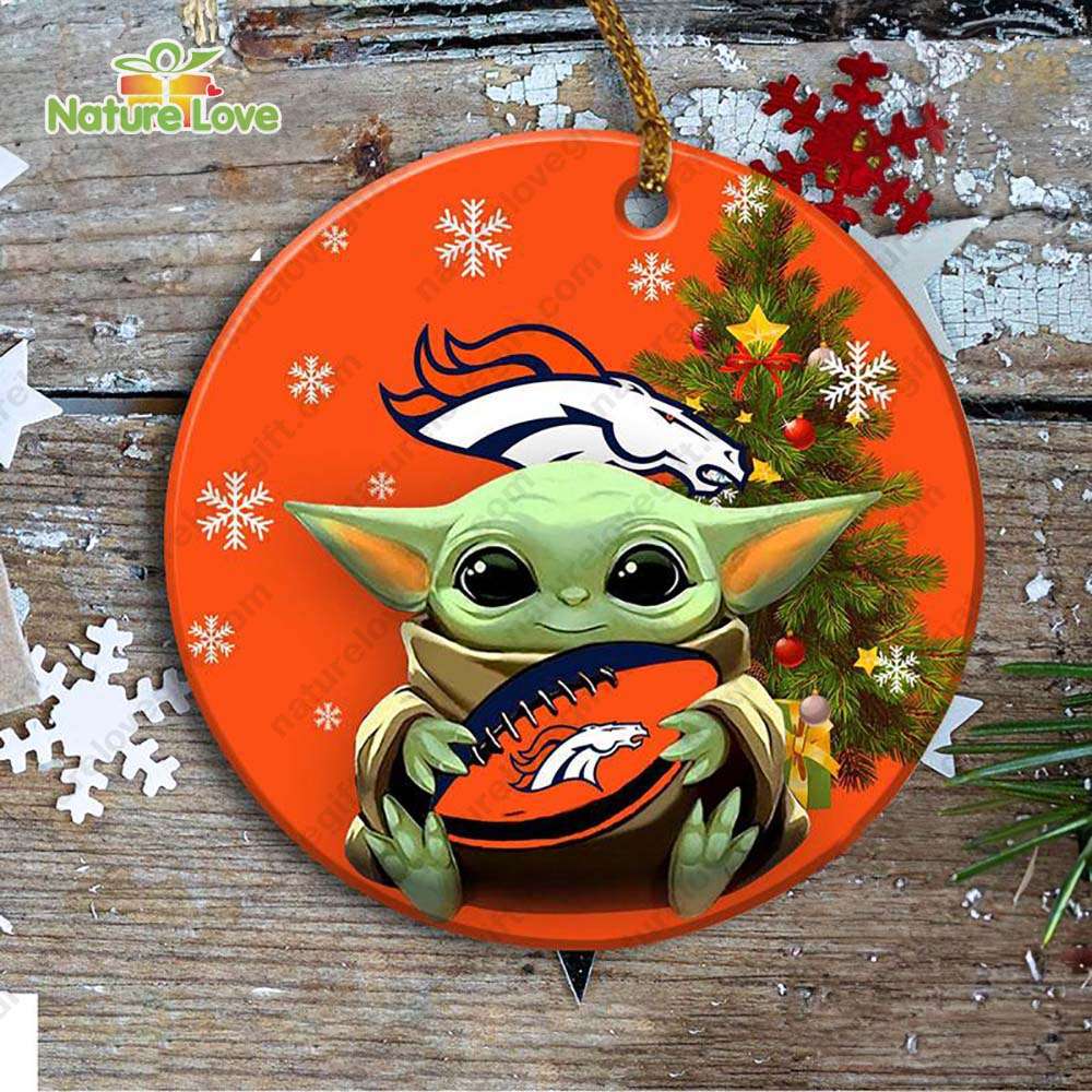 Denver Broncos Baby Yoda Ornament Christmas Tree Decorations NFL Gifts