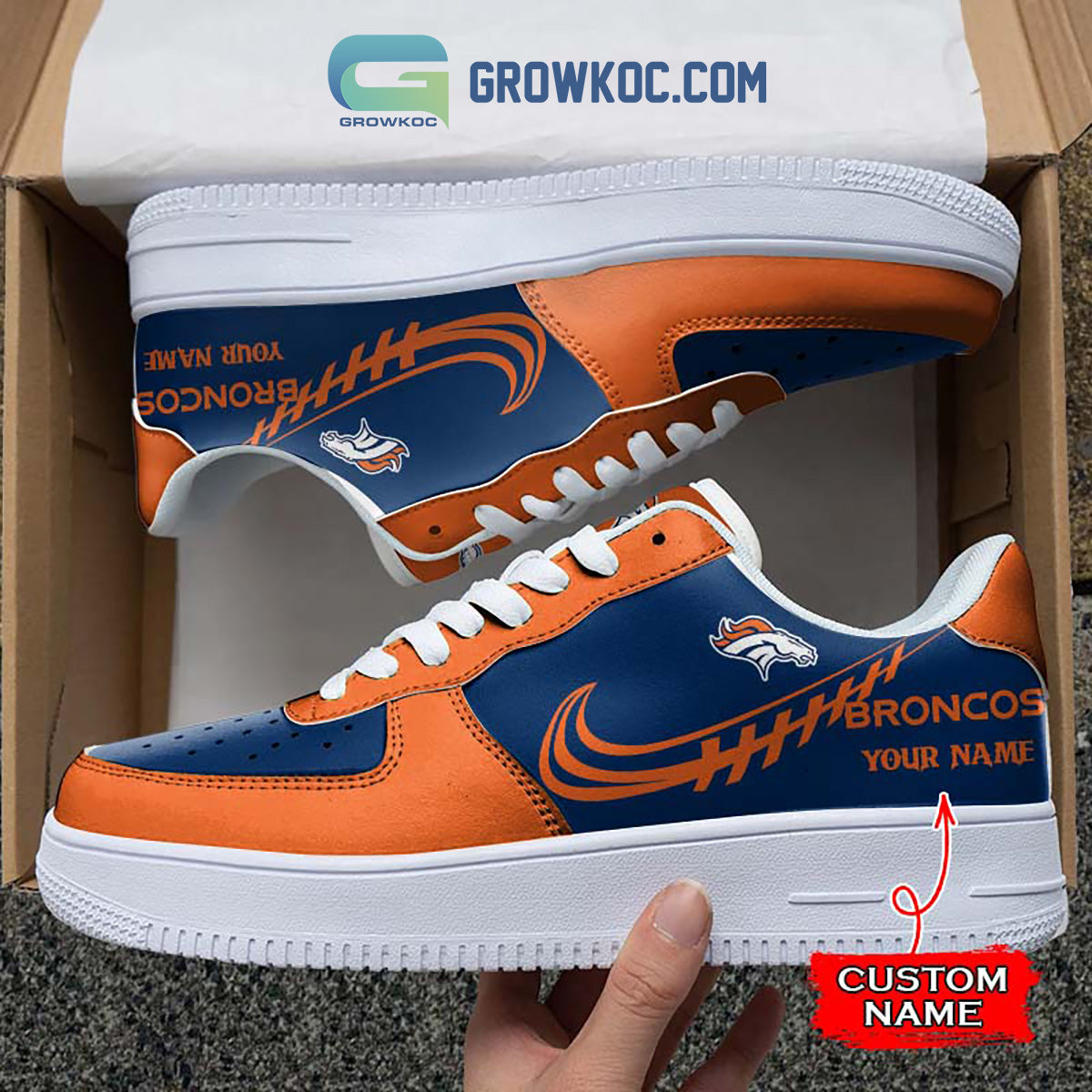 Denver Broncos Personalized Air Force 1 Sneaker Shoes