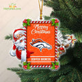 Denver Broncos Santa And Reindeer Funny Christmas Ornament NFL Gift