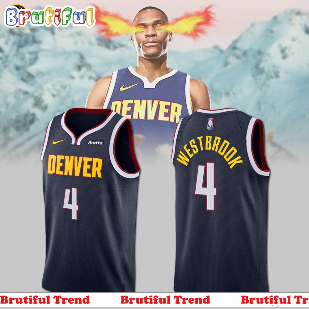 Denver Nuggets 4 Russell Westbrook Icon Swingman Jersey Shirt