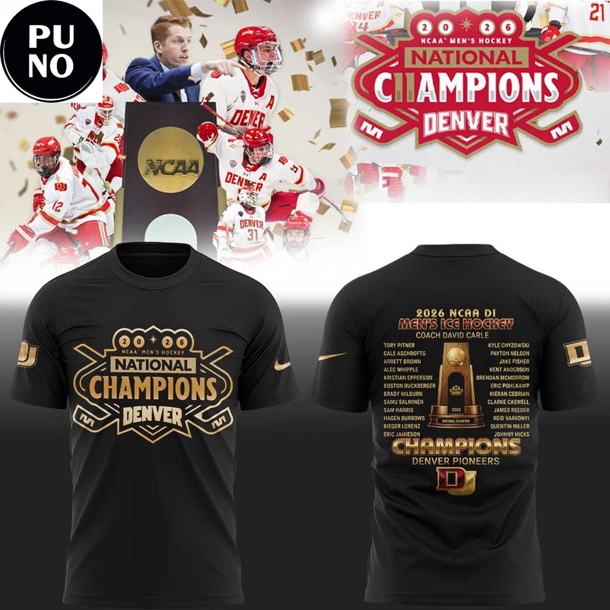 Denver Pioneers 2026 NCAA National Champions Locker Room Hoodie T-Shirt