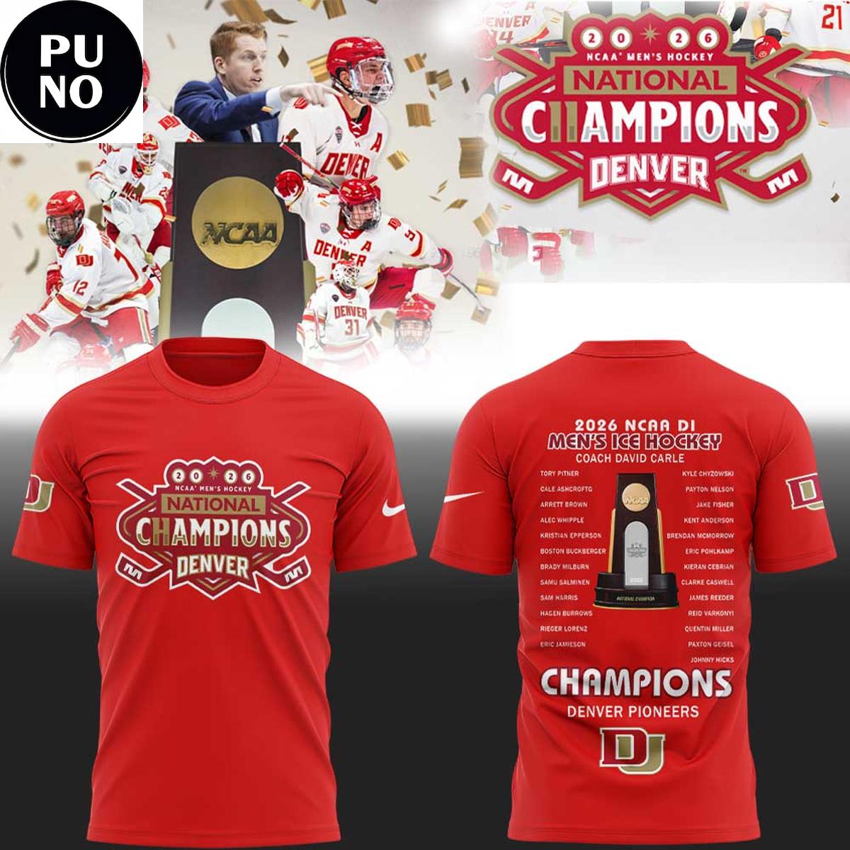 Denver Pioneers 2026 NCAA National Champions Locker Room Hoodie T-Shirt
