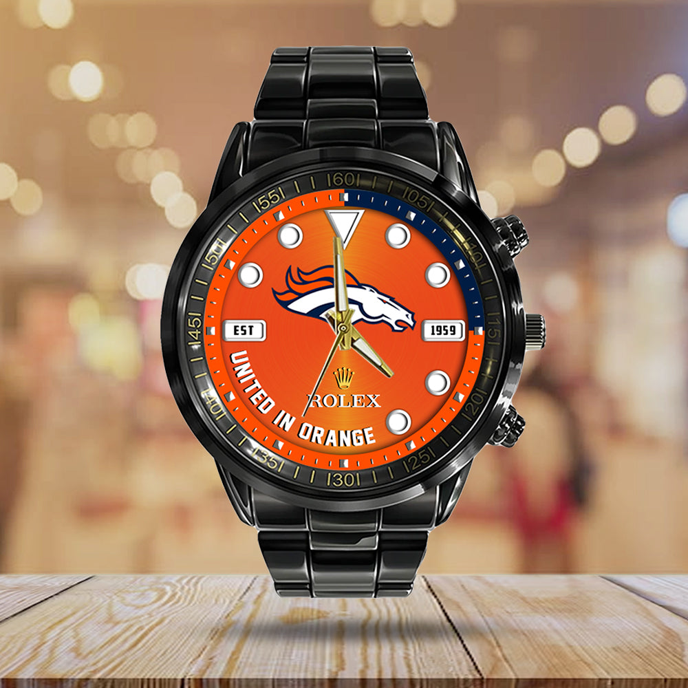 Denver Broncos x Rolex Black Stainless Steel Watch - MAITM13232