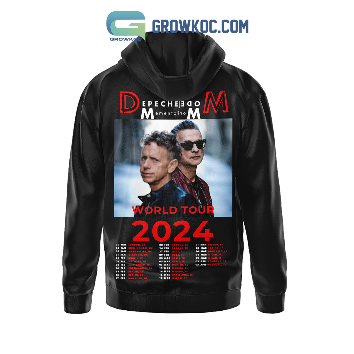Depeche Mode World Tour 2024 Fan Hoodie Shirts