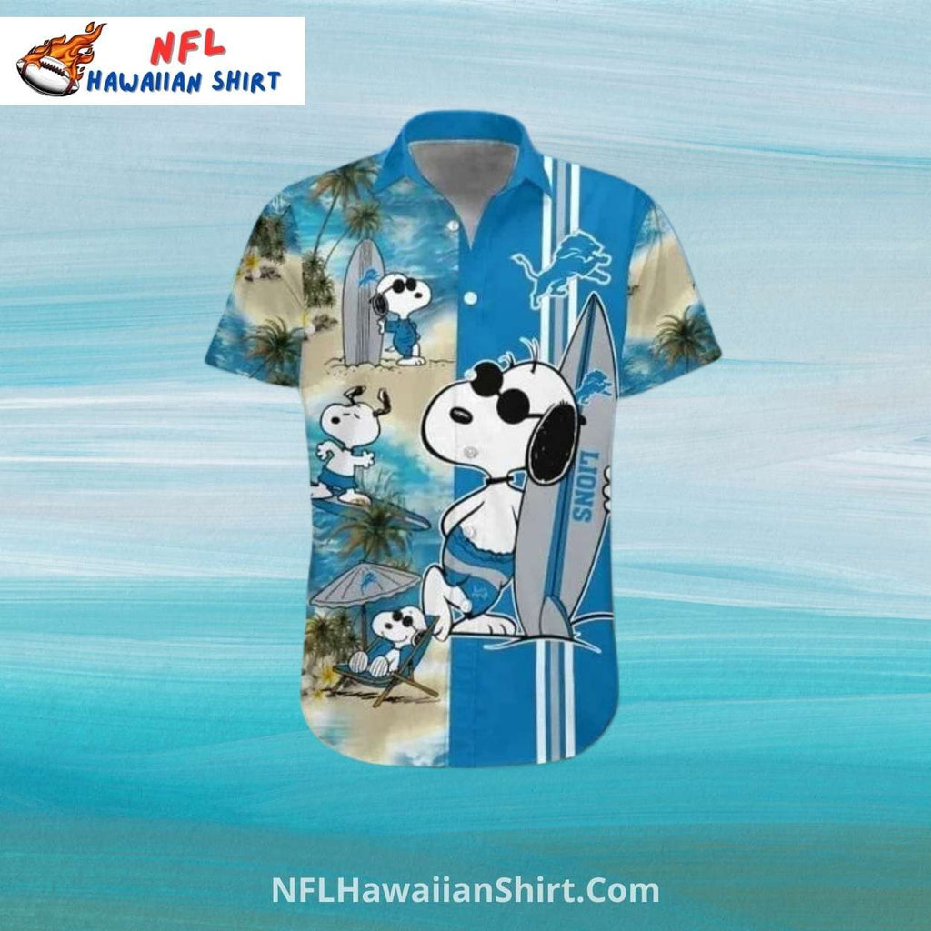 Detroit Lions Aloha Shirt Snoopy Surfing Tropical Set