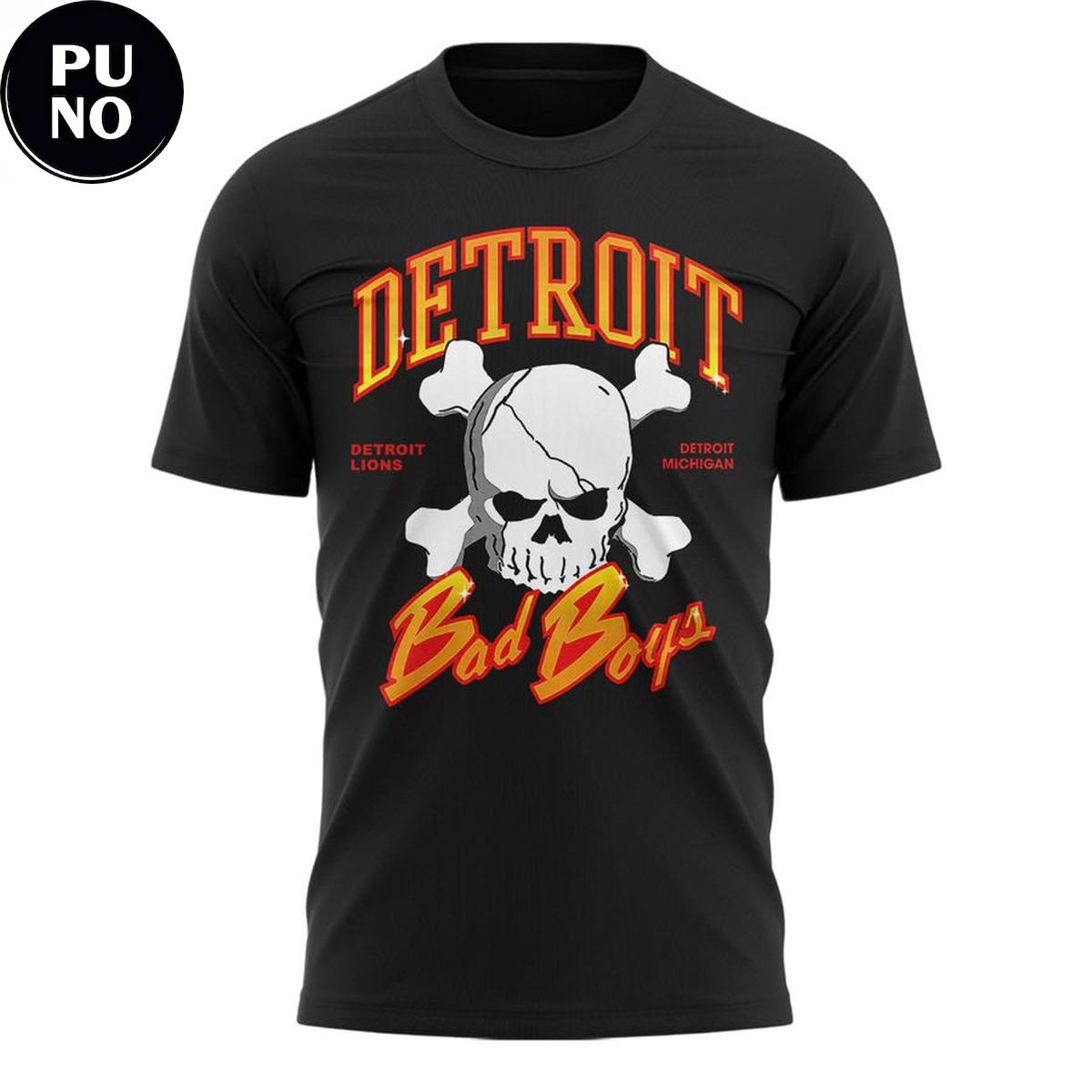 Detroit Lions Bad Boys Skull 2026 T-Shirt