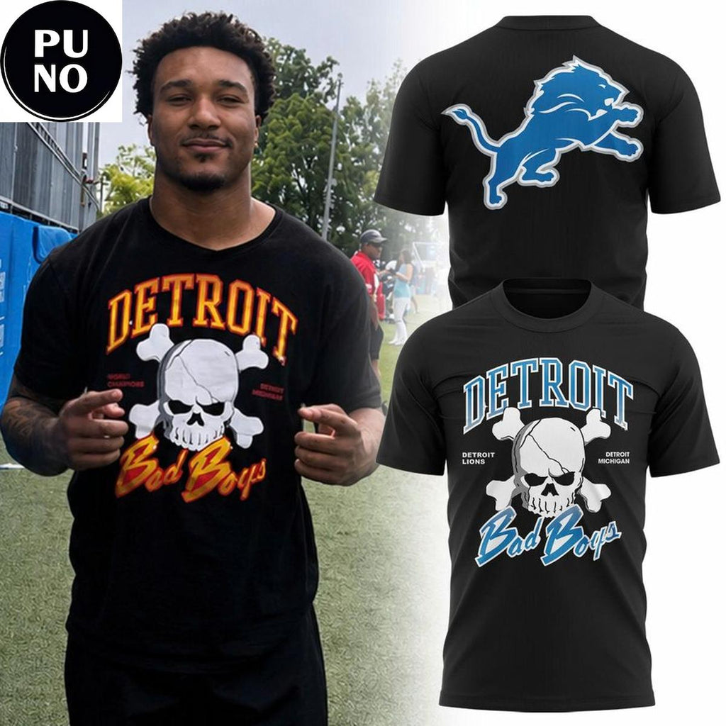 Detroit Lions Bad Boys Skull 2026 T-Shirt