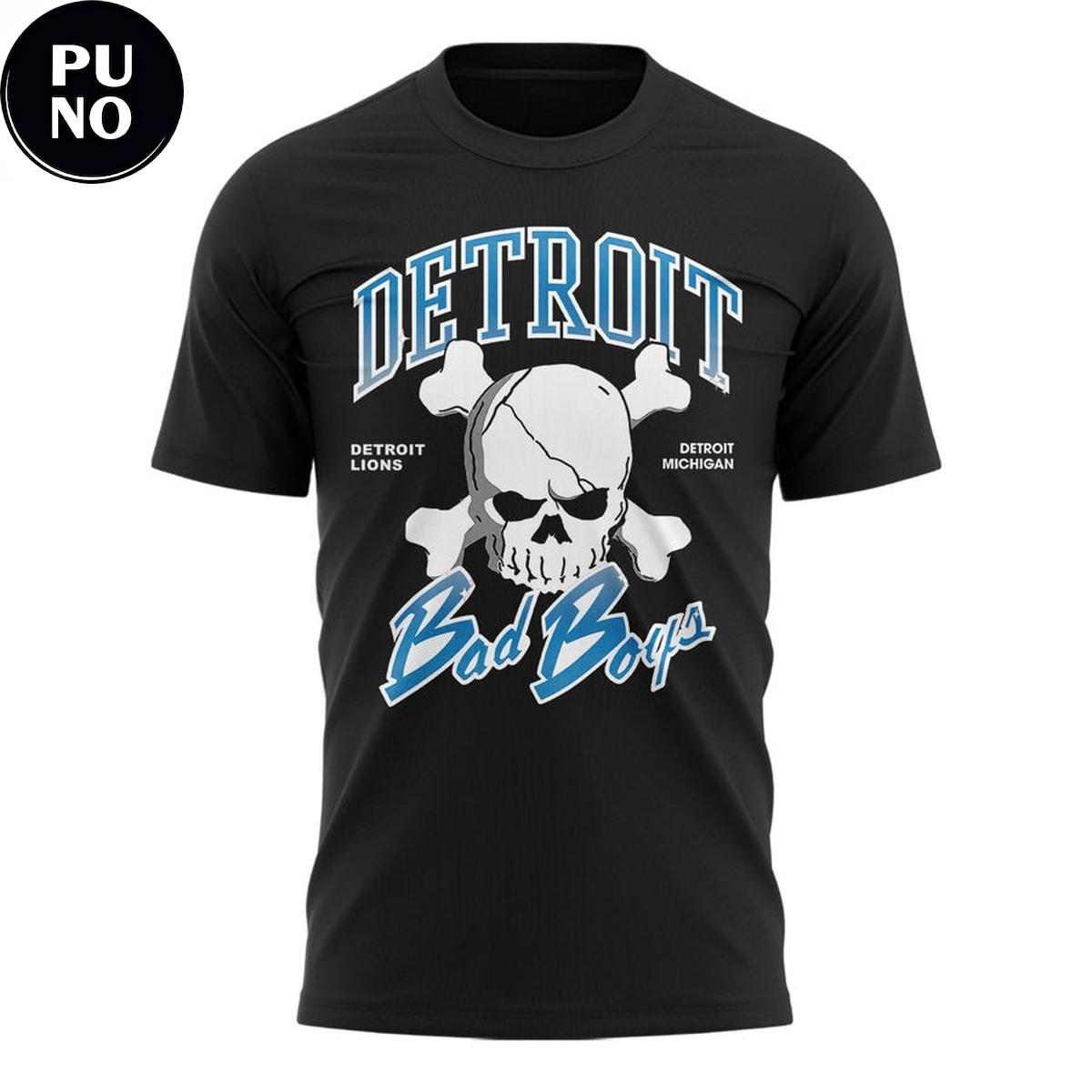 Detroit Lions Bad Boys Skull 2026 T-Shirt
