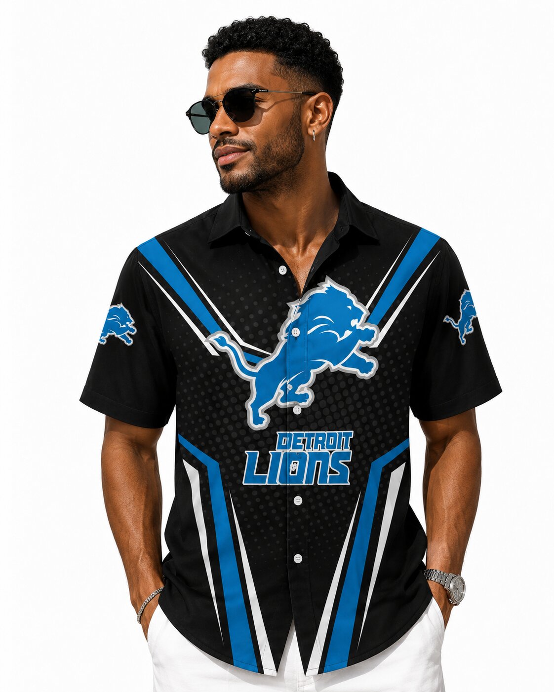 Detroit Lions Classic Gridiron Hawaiian Shirt