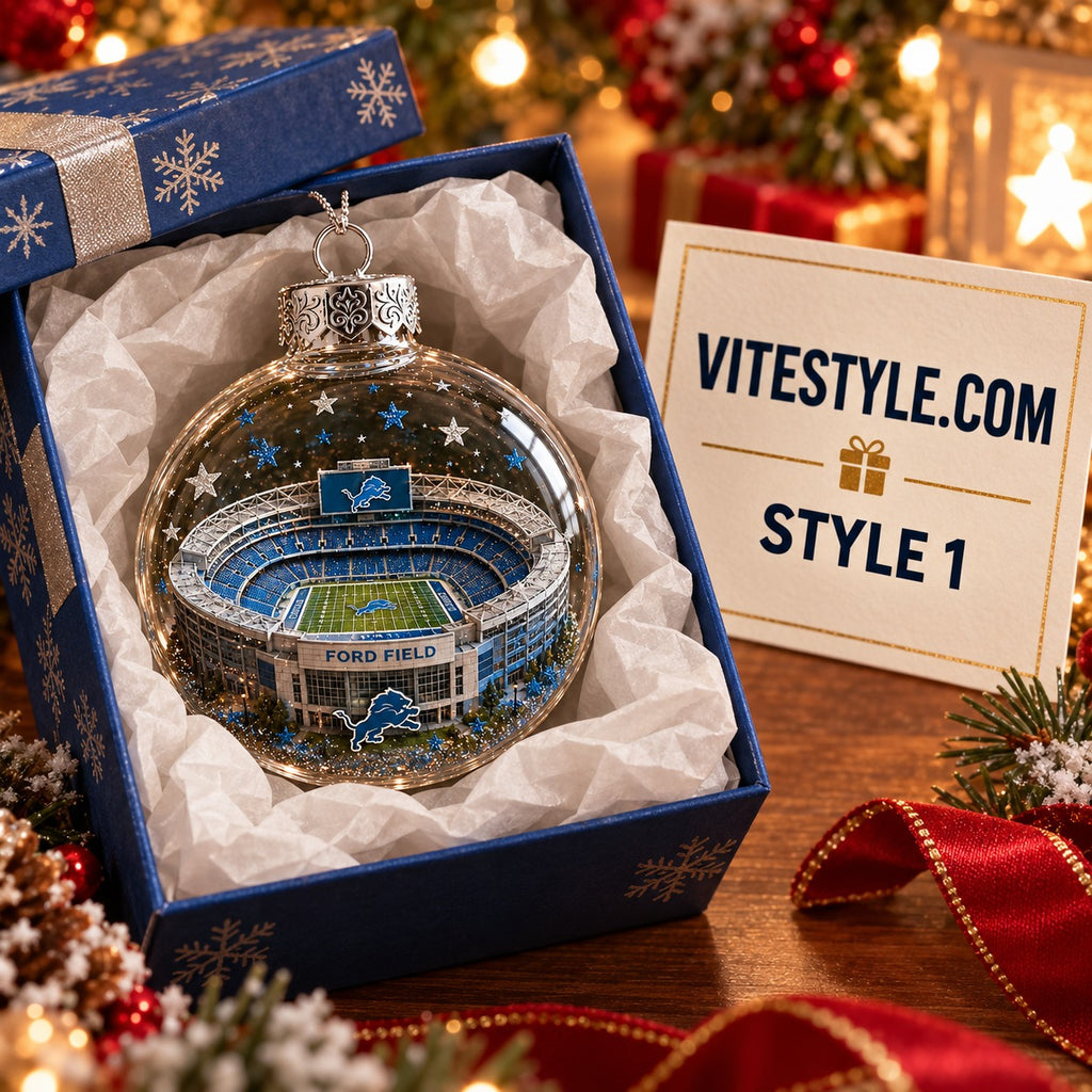Detroit Lions Ford Field Stadium Christmas Ornament