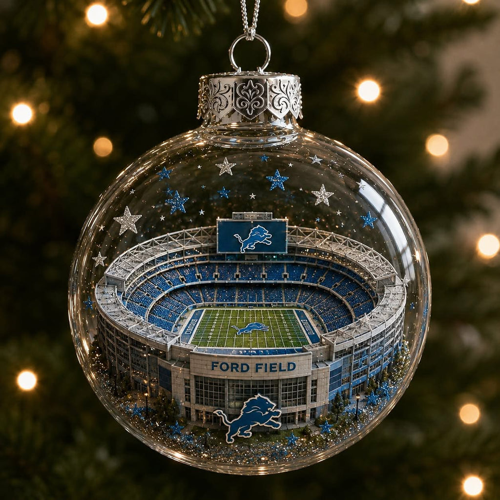 Detroit Lions Ford Field Stadium Christmas Ornament