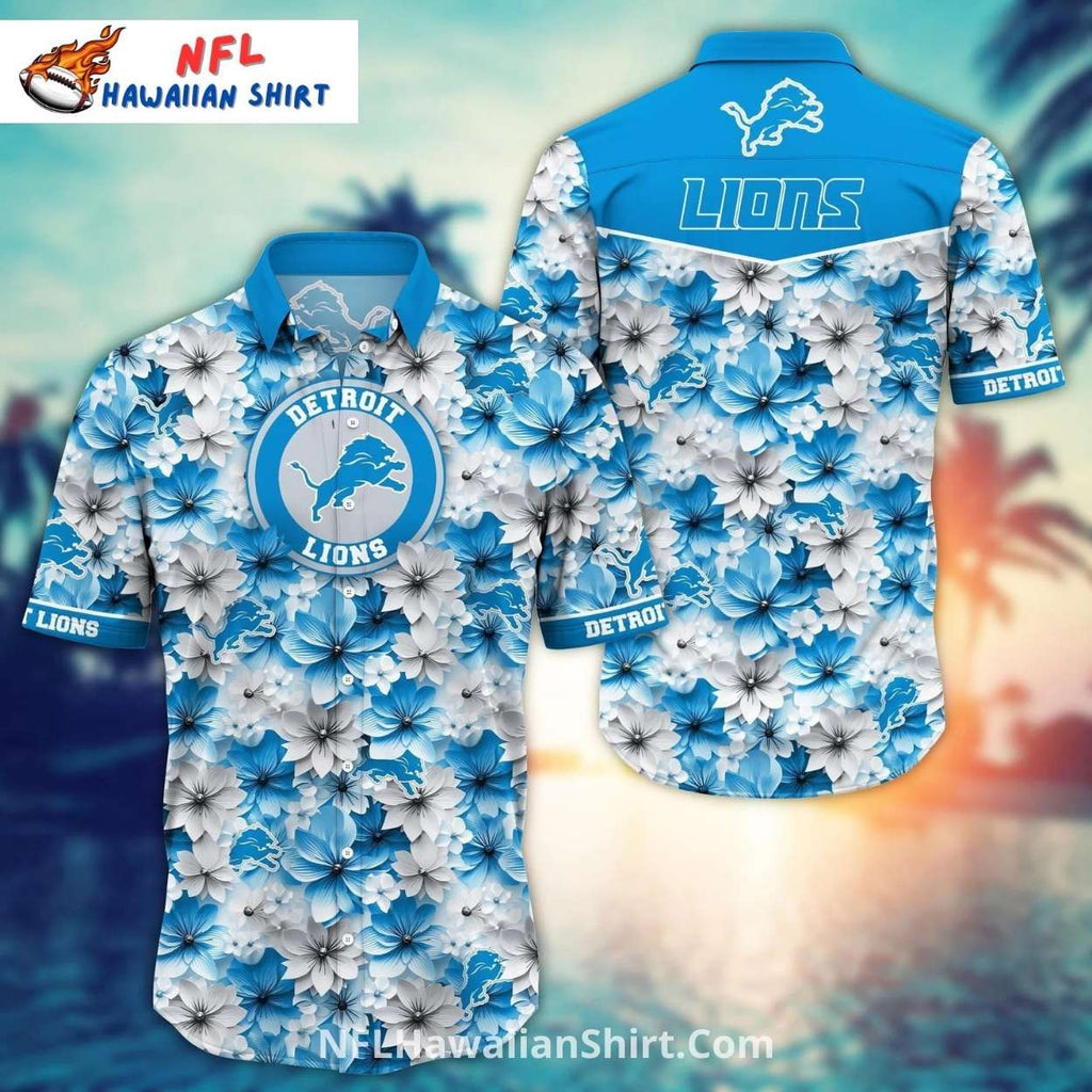 Detroit Lions Hibiscus Floral Aloha Shirt For Fans