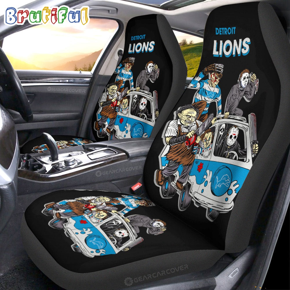 Detroit Lions Horror Characters Essential Halloween Car Seat Covers