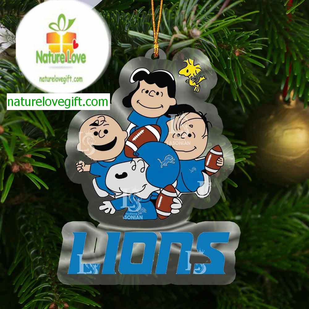 Detroit Lions Snoopy Sport NFL Acrylic Christmas Tree Decoration Ornament