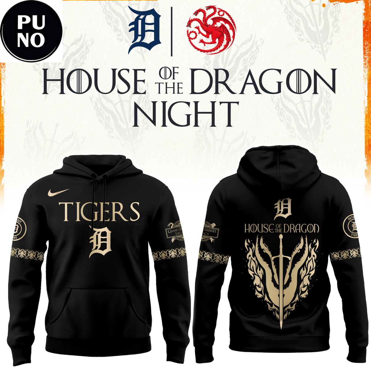 Detroit Tigers 2026 House of the Dragon Night Hoodie Shirt