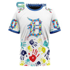 Detroit Tigers MLB Autism Awareness Hand Design Personalized Hoodie T Shirt