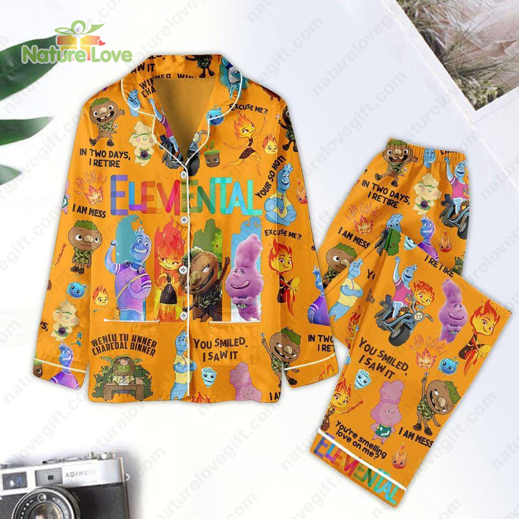 Disney Ember Lumen Wade Clod Gale Cumulus Elemental Pajamas Set