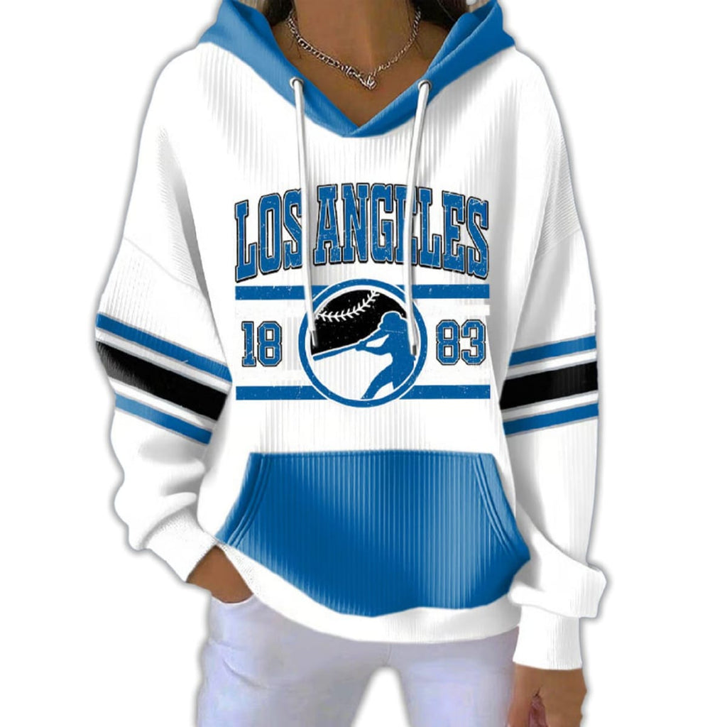 Dodgers 1883 Baseball Elastic Pit Strip Hoodie T-Shirt