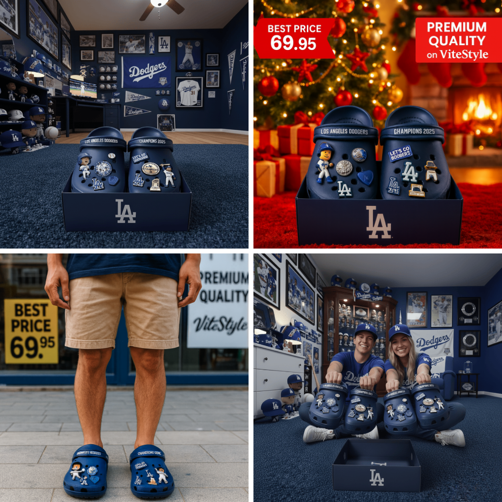 Dodgers 2025 World Series Champions Crocs With Charms