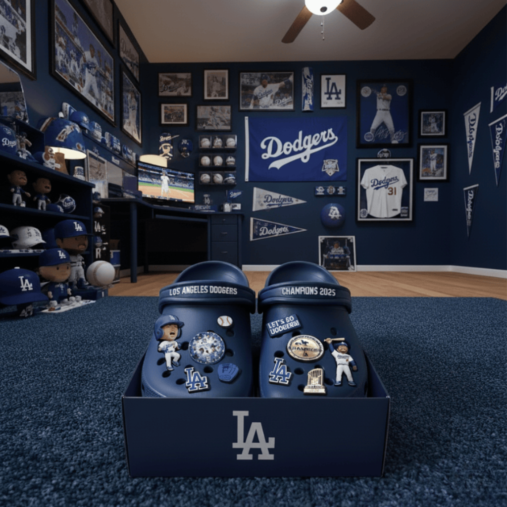 Dodgers 2025 World Series Champions Crocs With Charms