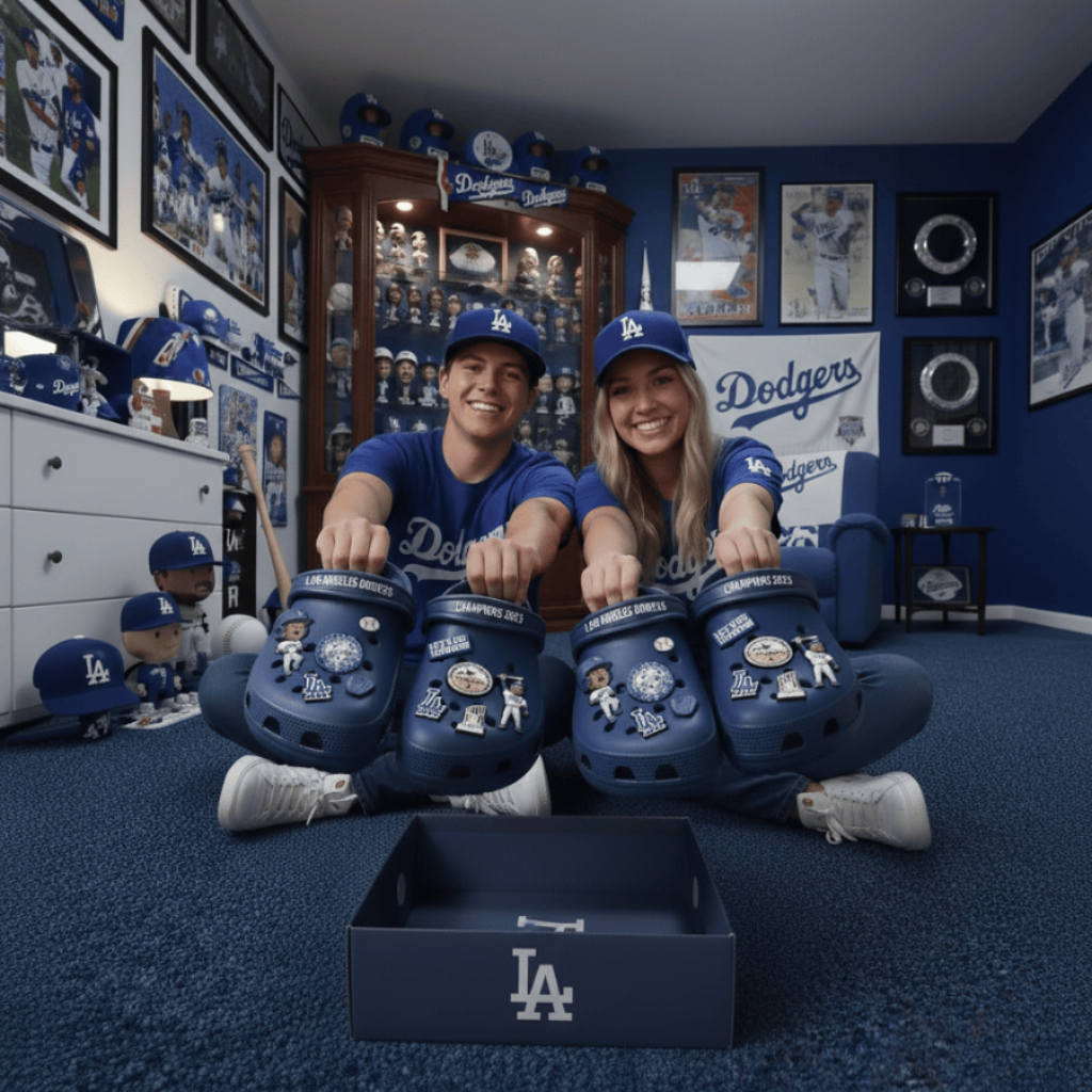 Dodgers 2025 World Series Champions Crocs With Charms