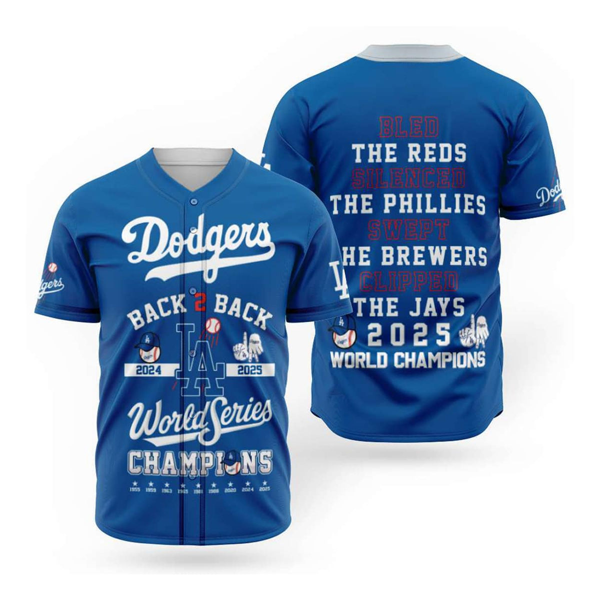 Dodgers B2B World Series Champs Baseball Jersey
