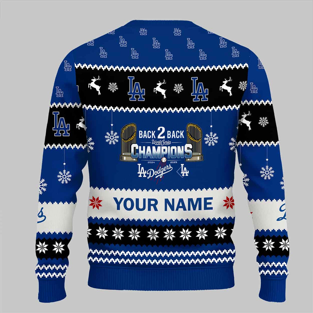 Dodgers Back To Back World Series 2025 Champions Ugly Sweater