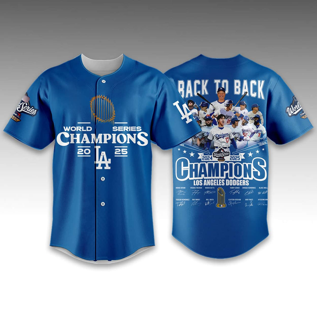 Dodgers Back To Back World Series Champions 2025 Baseball Jersey