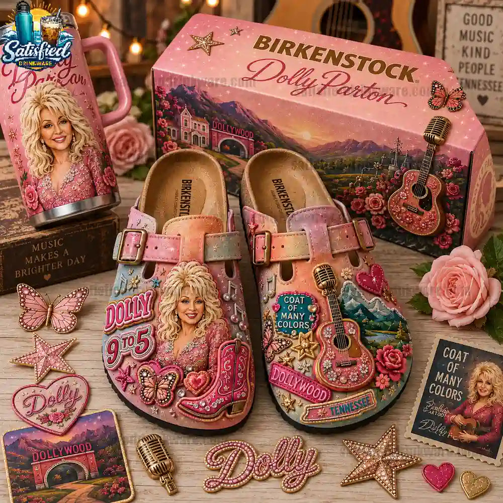 Dolly Parton 9 to 5 Pink Suede Clogs