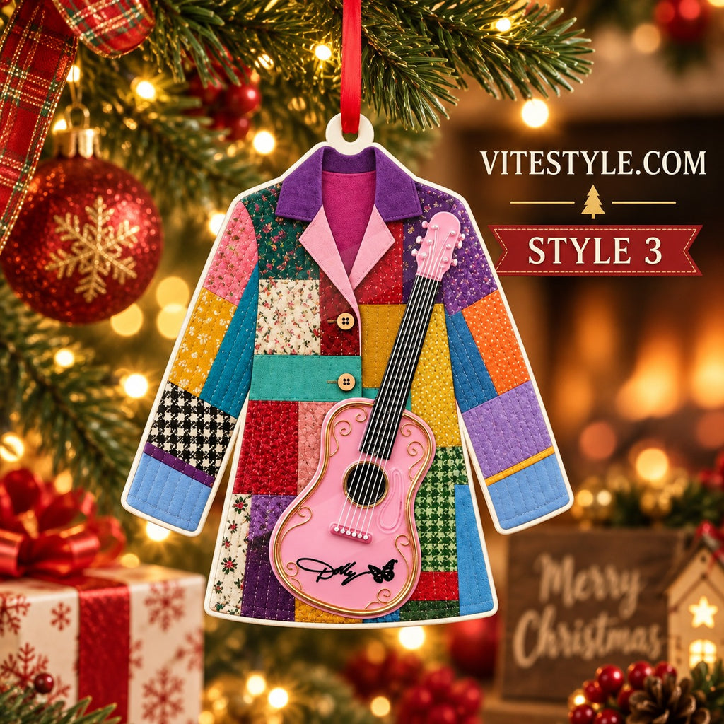Dolly Parton Coat of Many Colors Acrylic Ornament