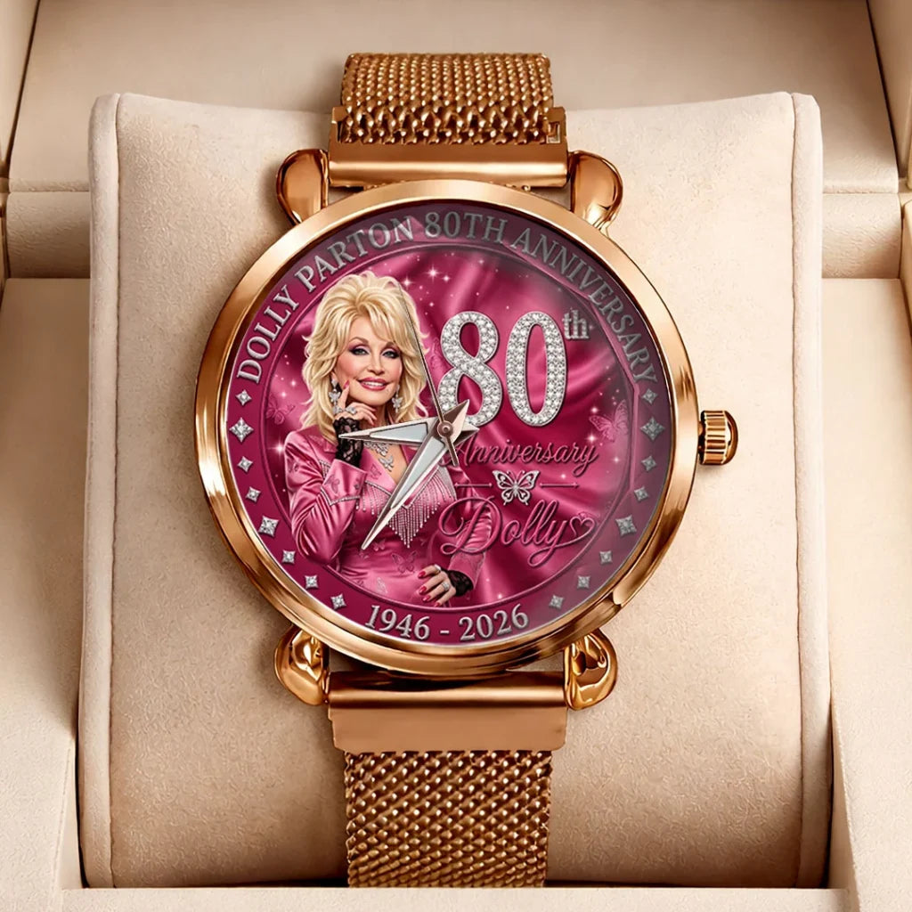 Dolly Parton Mesh Strap Quartz Watch - TMTHU8877