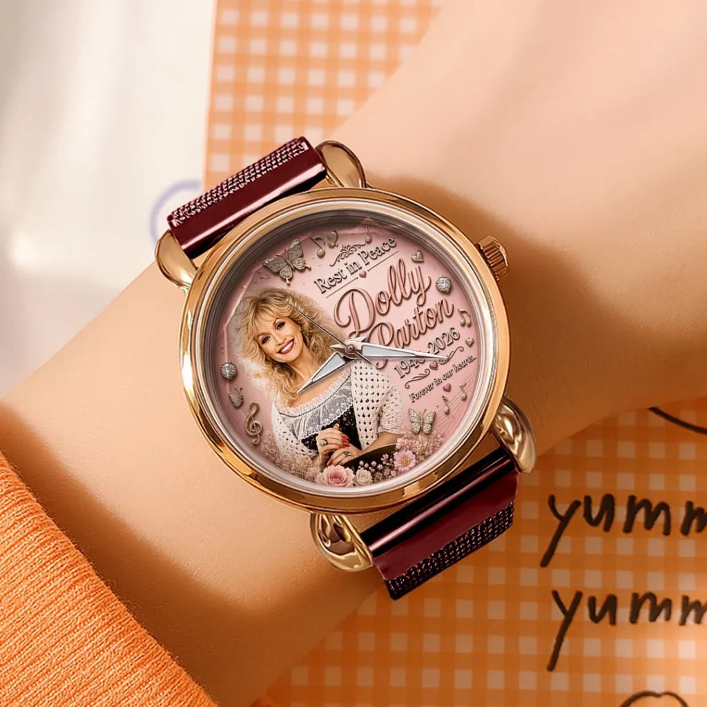 Dolly Parton Mesh Strap Quartz Watch - TMTHU8925