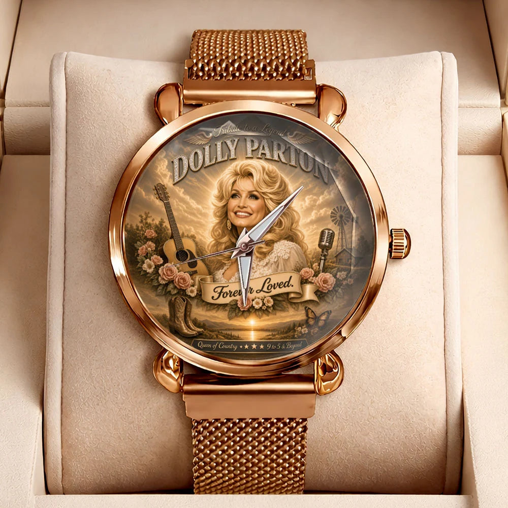 Dolly Parton Mesh Strap Quartz Watch - TMTHU8926