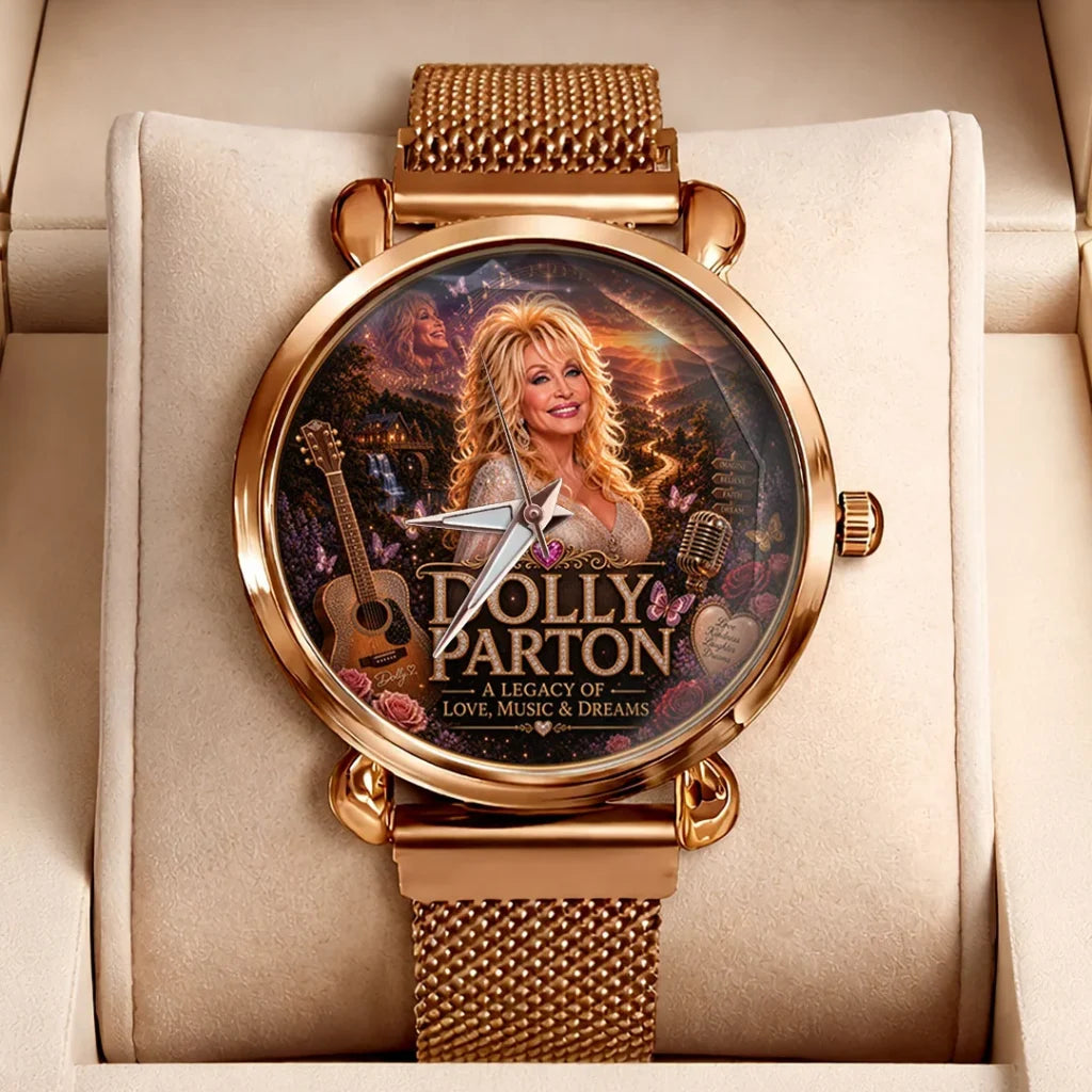 Dolly Parton Mesh Strap Quartz Watch - TMTHU8951
