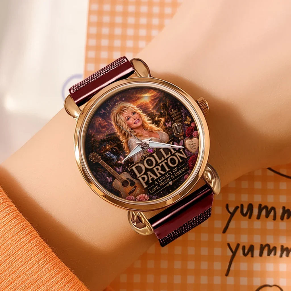 Dolly Parton Mesh Strap Quartz Watch - TMTHU8951