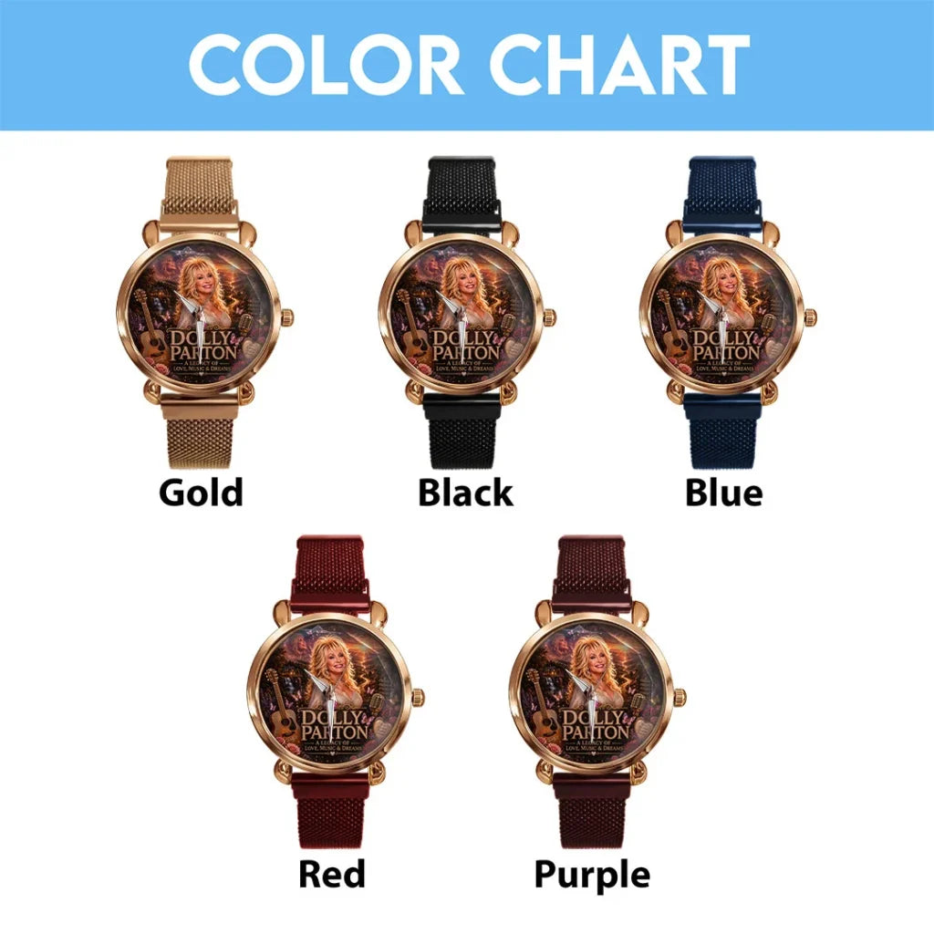 Dolly Parton Mesh Strap Quartz Watch - TMTHU8951