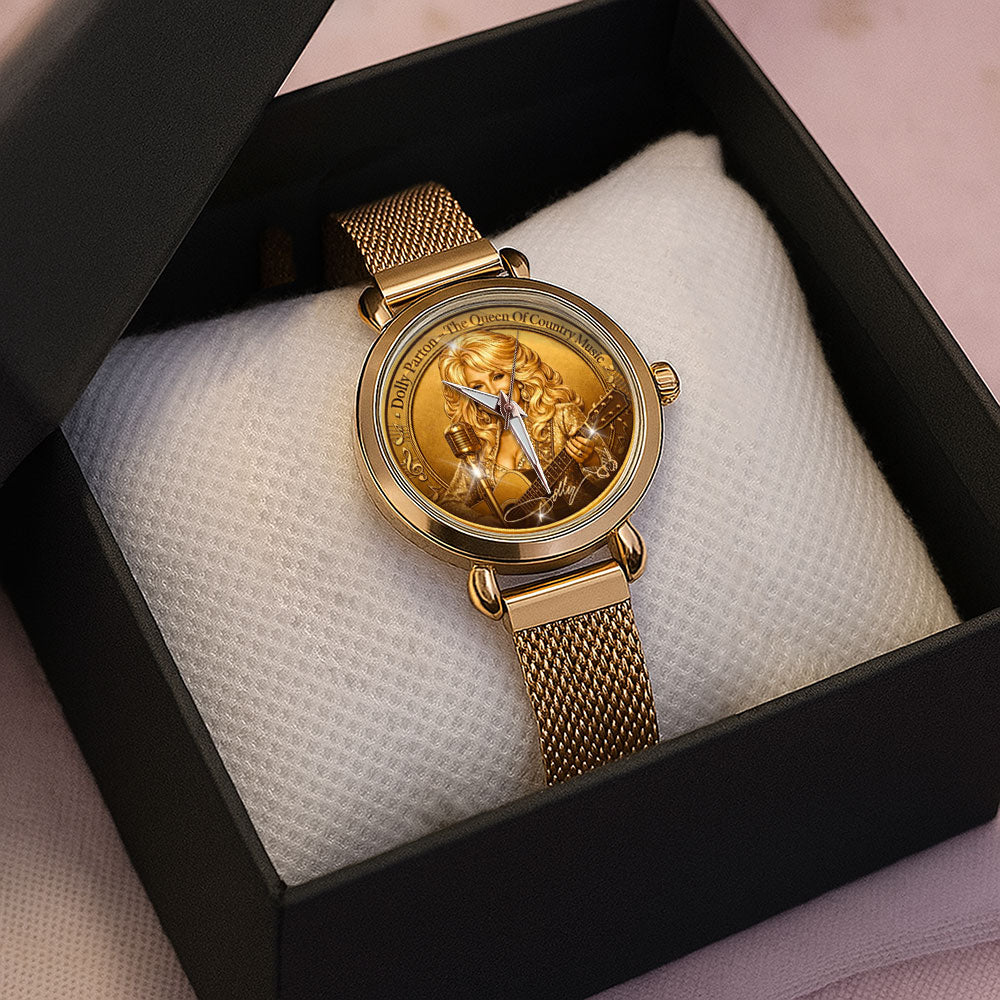 Dolly Parton Mesh Strap Quartz Watch - MAITM14696